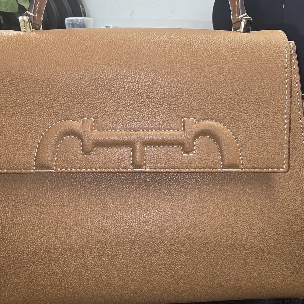 Carolina Herrera Camel Leather Satchel